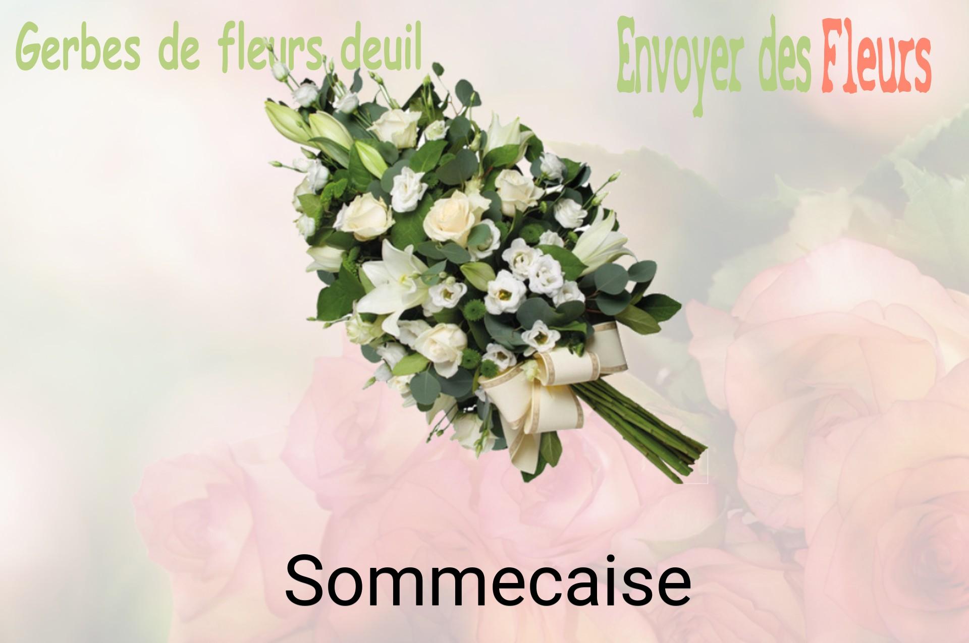 Gerbe de fleurs de deuil livrée à Sommecaise